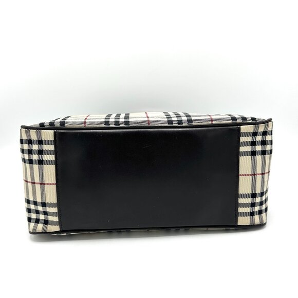 Burberry Brown Novacheck Boston Zip Tote - Picture 5 of 9